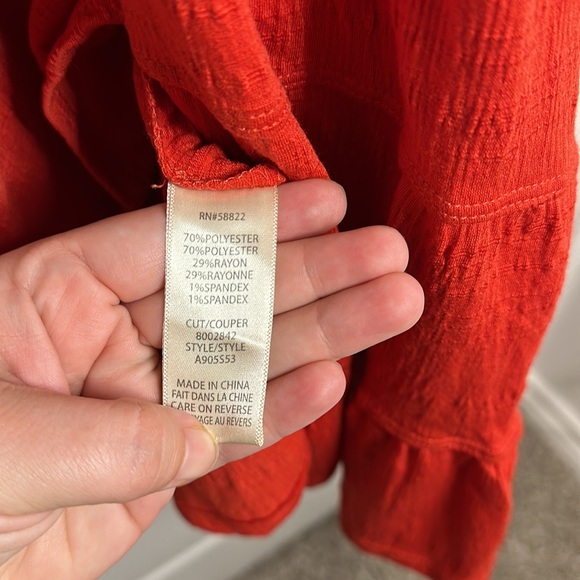 Max Studio Women's Lava Red Jersey Sleeve Tiered Short Dress Size Medium NWT - Picture 12 of 12